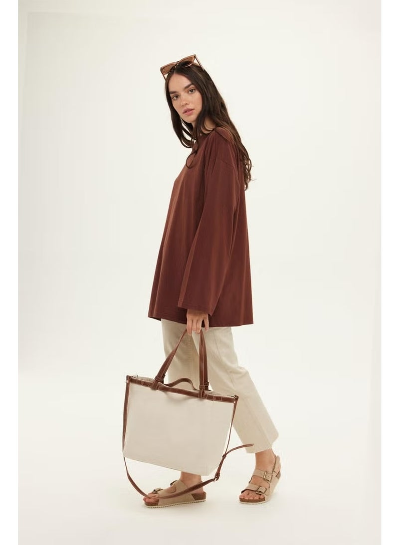 Manuka Wide Sleeve Oversized Chocolate - Image 3